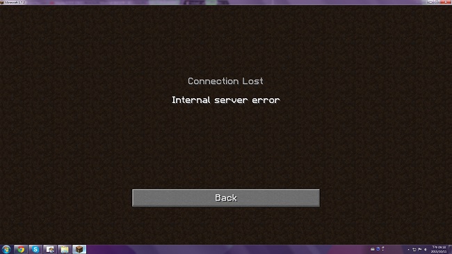 Internal Server Error Minecraft