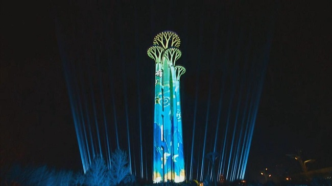 Beijing New Year 2022 Light Show Real